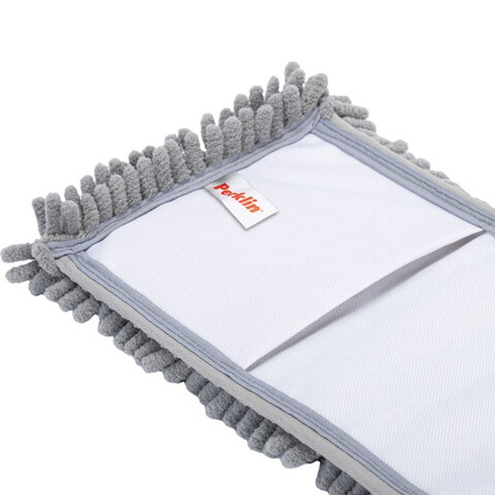 Швабра КОМПЛЕКТ черенок 75-130 см + флаундер 50 см + МОП микрофибра СИНЕЛЬ (ТИП К), PERKLIN (ПЕРКЛИН), 700983