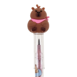 Карандаш ч/г "Капибара", сегментный, с игрушкой, 4 цвета микс