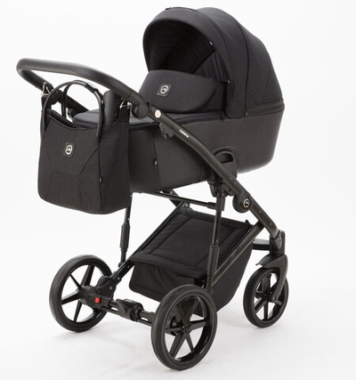 Детская коляска Adamex Mobi 2 в 1 M-PS37 Черный Кожа