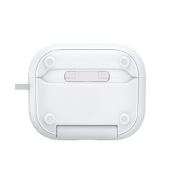Усиленный чехол белого цвета с замком и подставкой для наушников AirPods Pro 3, серия PECQ Series от Dux Ducis