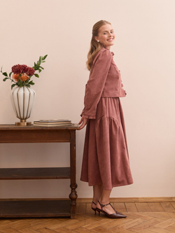 Юбка бохо вельветовая миди