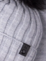 Шапка детская зимняя вязаная с помпоном и снуд