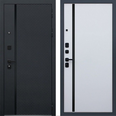 Стальная входная дверь в квартиру с отделкой МДФ-панелями (винорит) - 1062