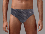Мужские трусы-слипы с геометрическим рисунком (Размер: L) (Цвет: темно-синий)