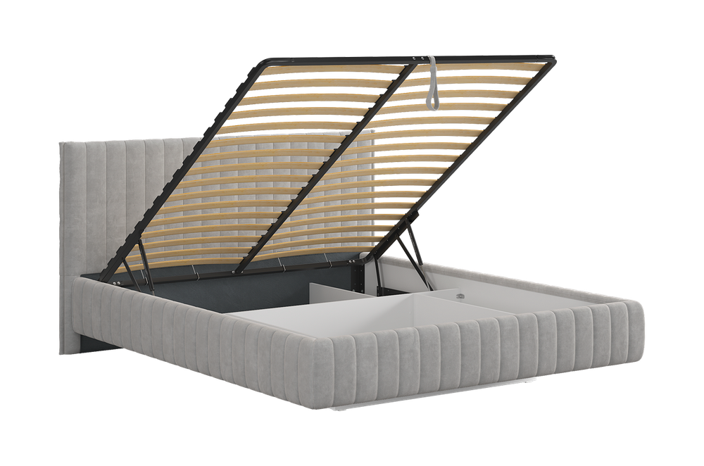 Кровать с подъемным механизмом Твикс 160х200 см (галька (велюр)), (графит (велюр)), (крем (велюр)), (латте (велюр))