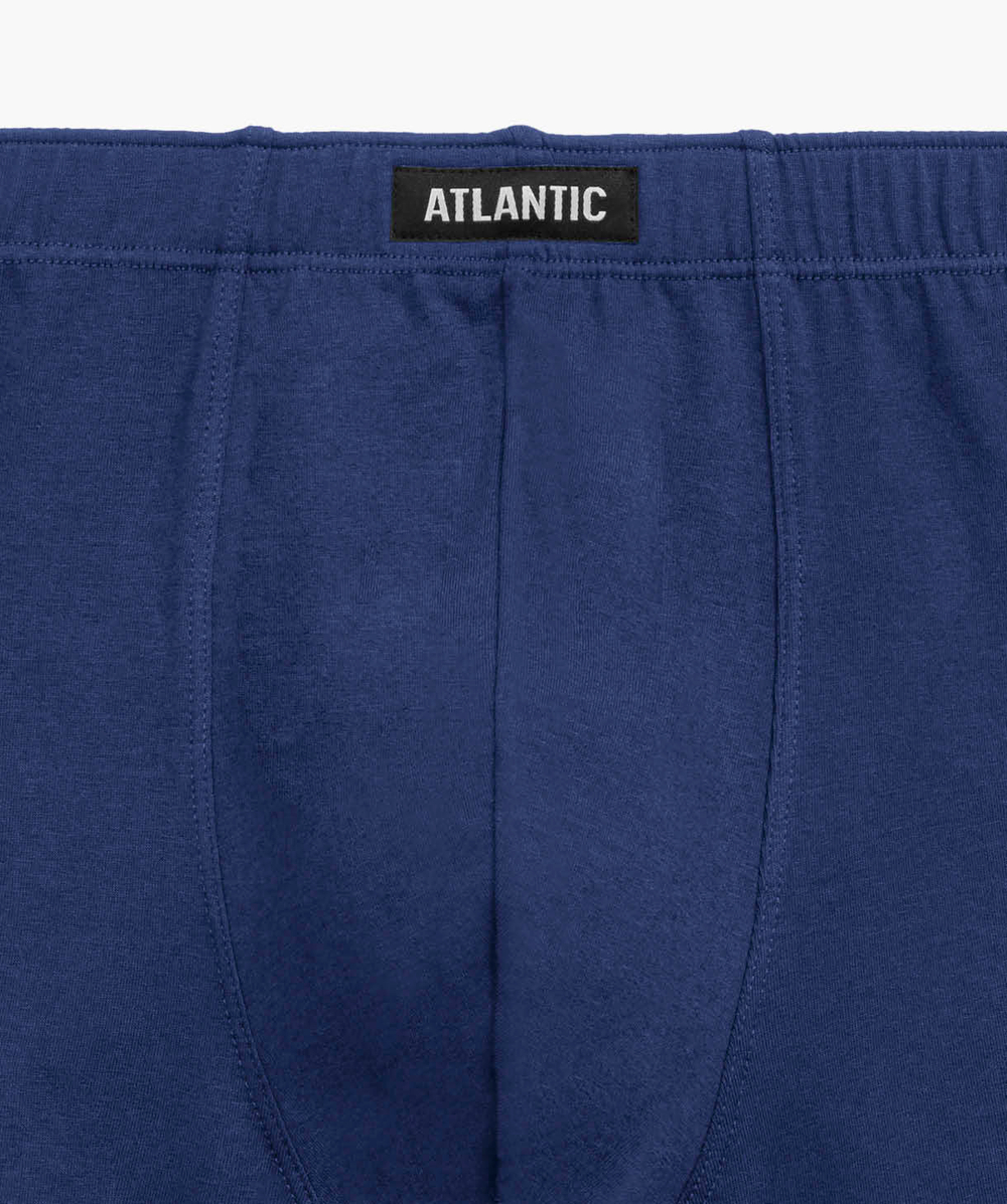 Мужские трусы шорты Atlantic, набор из 3 шт., хлопок, темно-синие + голубые, 3MH-194
