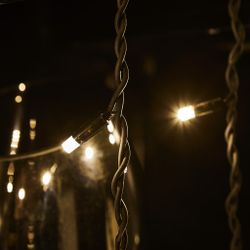 ULD-C2030-240-TBK WARM WHITE IP67 Занавес светодиодный с эффектом мерцания. 3х2м. Соединяемый. 240 светодиодов. Теплый белый свет. Провод черный. TM Uniel.