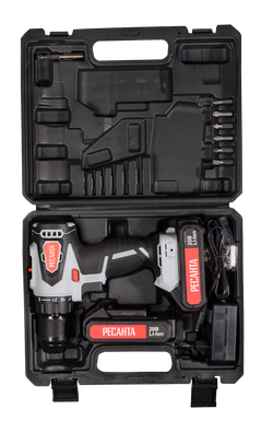 Дрель-шуруповерт аккумуляторная Ресанта ДА-20-2ЛК-Б (2,0 А/ч) (бесщеточный двигатель)