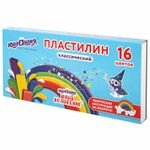 Пластилин классический ЮНЛАНДИЯ "ЮНЫЙ ВОЛШЕБНИК", 16 цветов, 240 грамм, СО СТЕКОМ, ВЫСШЕЕ КАЧЕСТВО, 106430