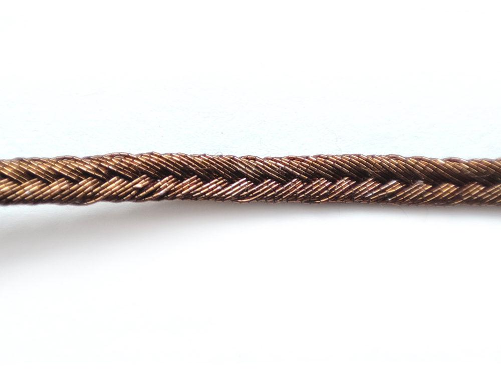 Сутаж полиэстер с люрексом 3мм бронза