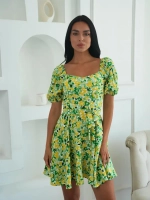 Летнее платье короткое в цветочек
