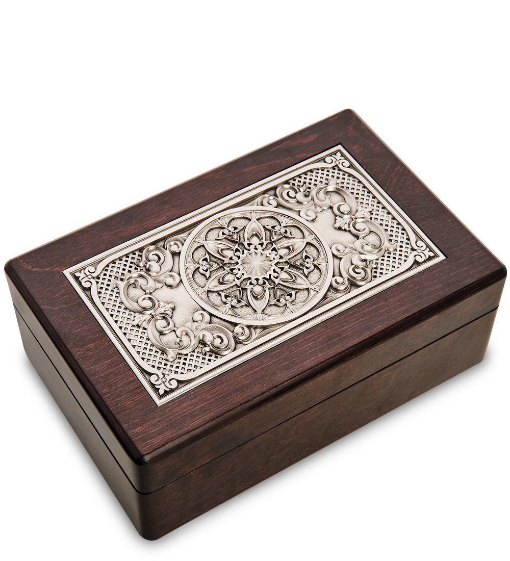 GAEM Art JW-04/04 Шкатулка дер. с метал. под украшения «Венге» 20х13 см
