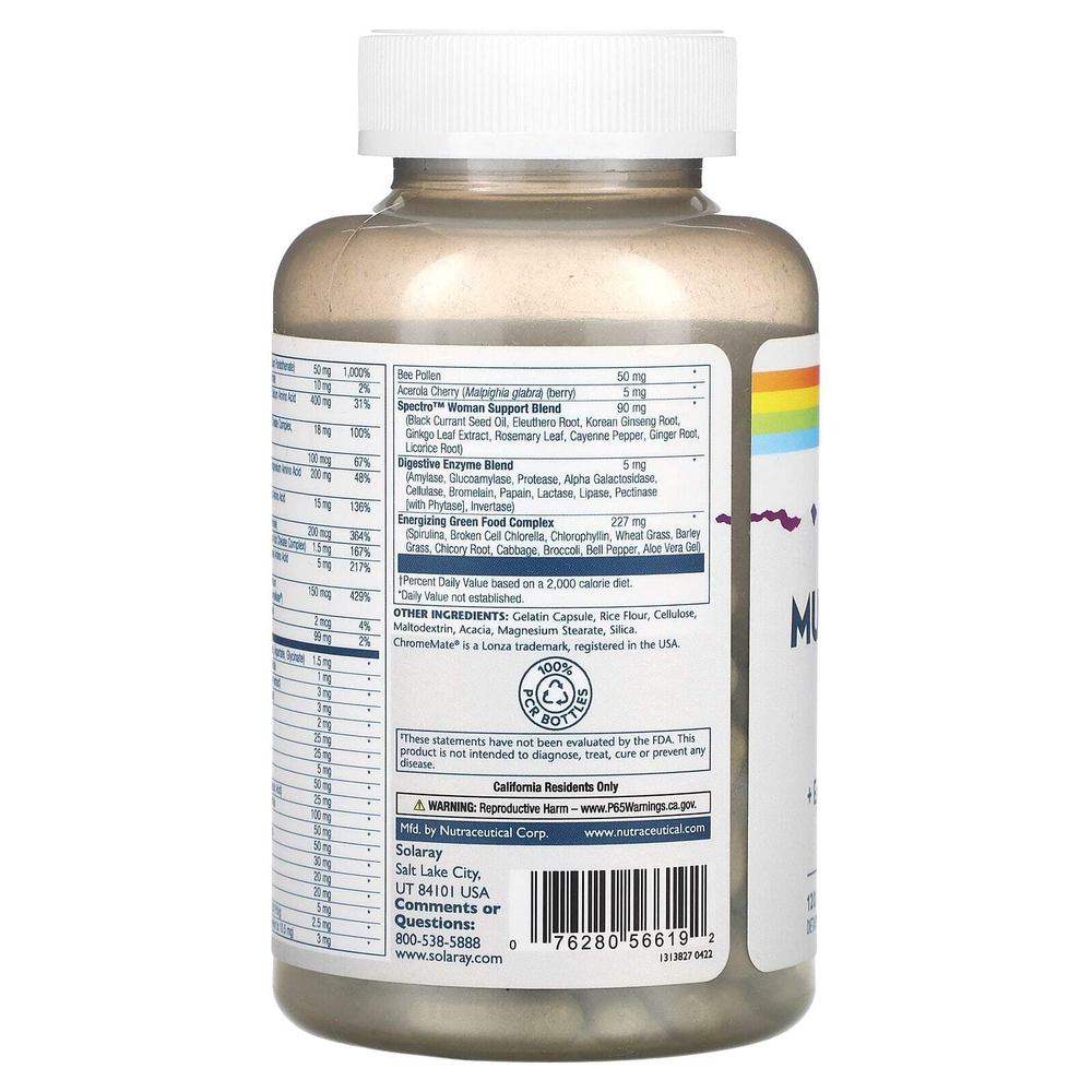 Solaray, Spectro Multivitamin, для женщин, 120 капсул