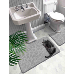 Набор ковриков д/ванной  Shahintex PP 60*100+60*50 серый (01)