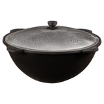 Казан чугунный 8л с крышкой круглое дно "Grillboom" 2К-Х066