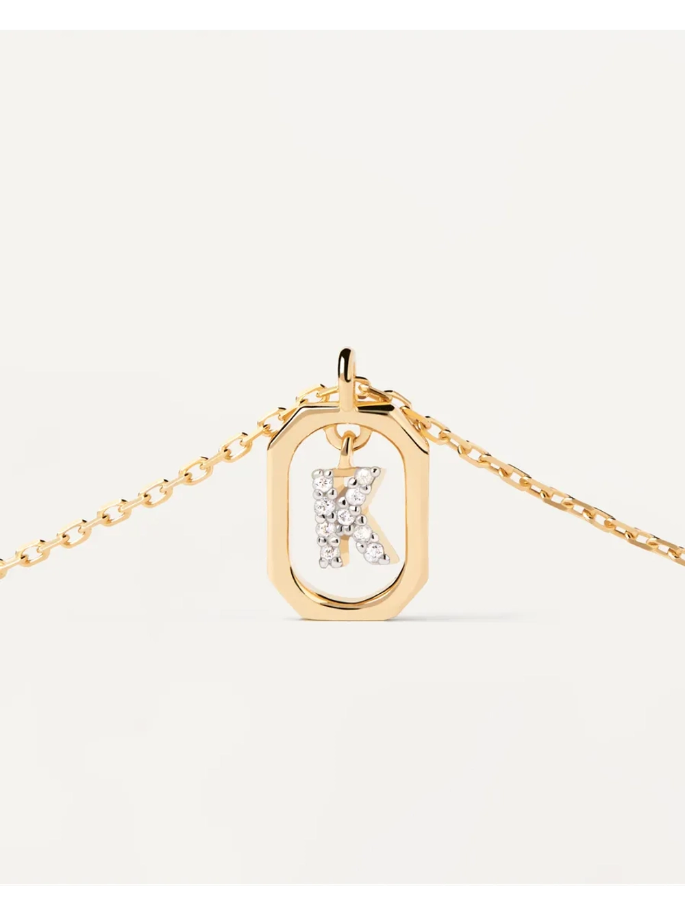 Колье Мини-Буква K серебро 925 пробы покрытое золотом