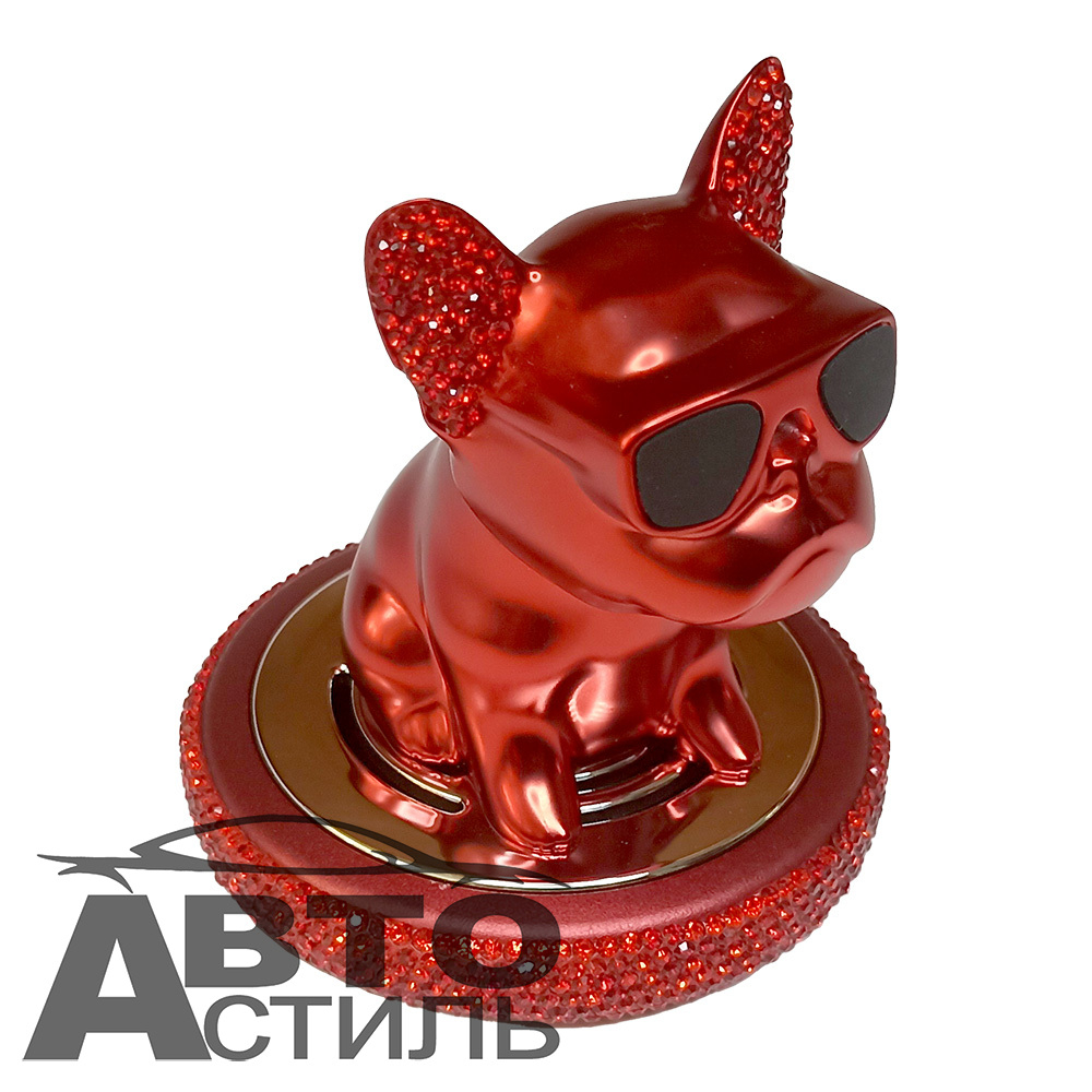 Ароматизатор-игрушка -на торпеду- Собачка Бульдог -(сух)- YC-15ISR бледно красный