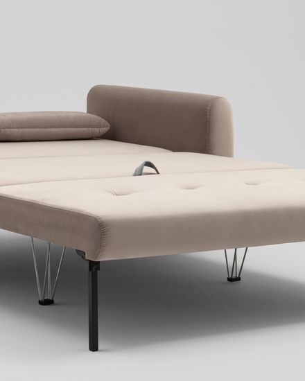 Диван-кровать прямой Барнаби велюр серый