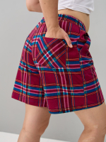 Шорты Н-042/клеткабордо-бирюза