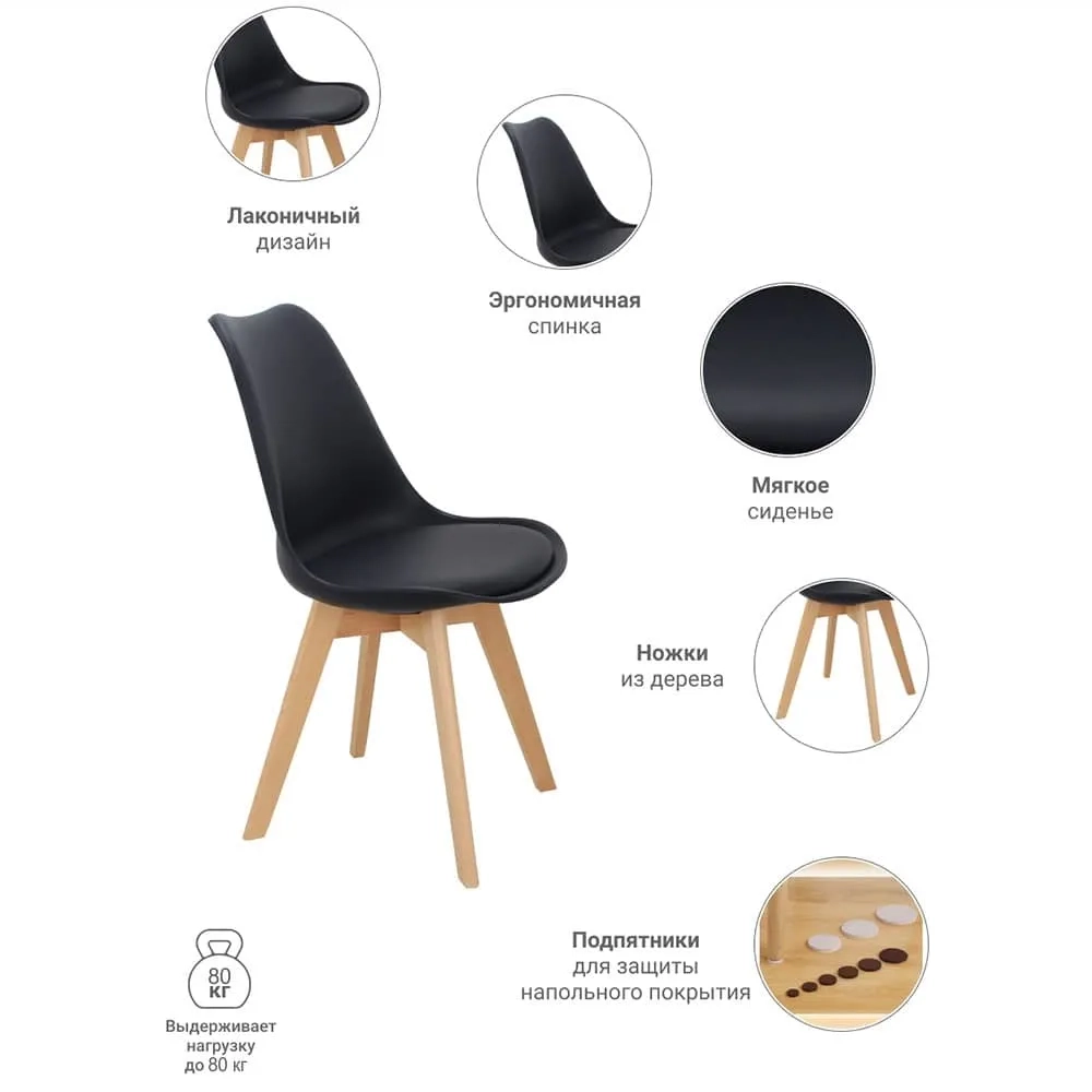 Комплект из 2-х стульев Bradex Home Eames Bon чёрный