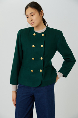 Винтажный изумрудный жакет 