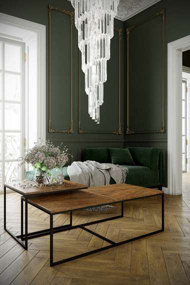 Стол журнальный Эклектик дуб американский/чёрный