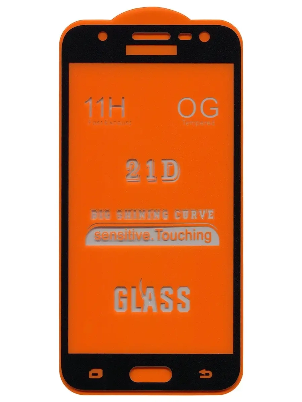 Защитное стекло Glass для Samsung Galaxy J3 (2016) /21D полный клей, черная рамка
