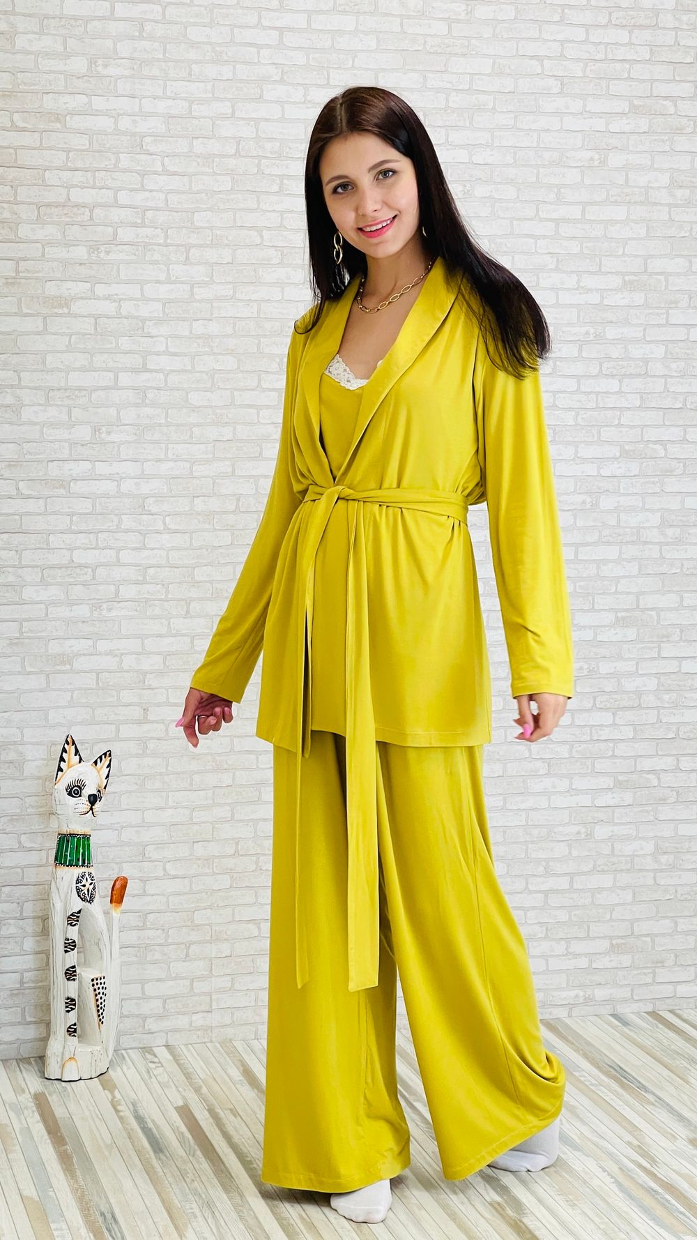 костюм-тройка из шёлк-стрейч