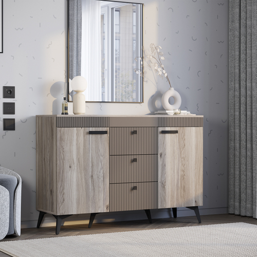 КАССАНДРА Комод  КМ-12 дуб смоки/MF 14 1352х920х442 БТС