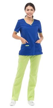 Блуза женская "Брайтли" LF2110 (василек/лайм)