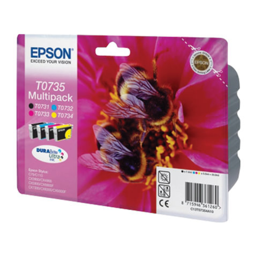 Картридж струйный EPSON (C13T10554A10) Stylus C79/CX3900/CX4900/CX5900/8300, комплект, ориг., 4 цв.