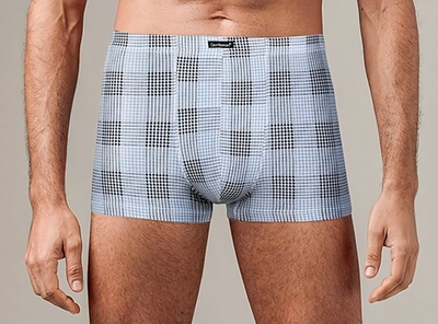 Мужские трусы-боксеры в цветную клетку (Размер: M) (Цвет: серый)