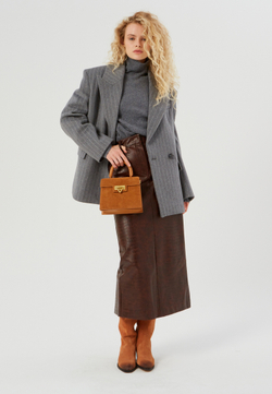 Водолазка из 100% шерсти серая