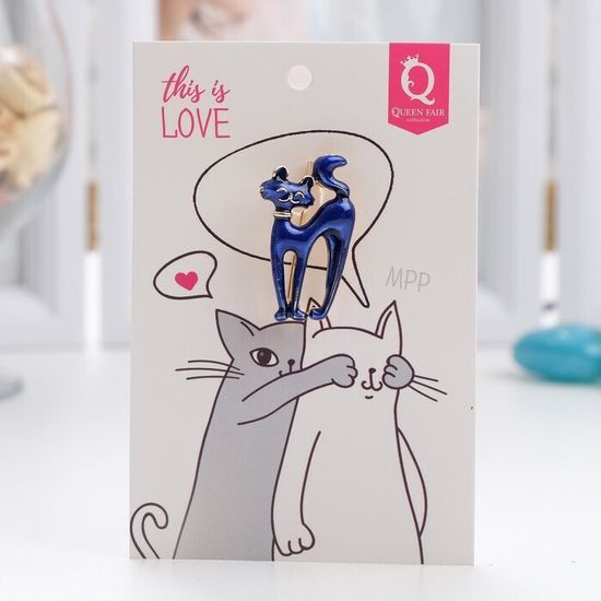 Брошь "Кошка", цвет  золото