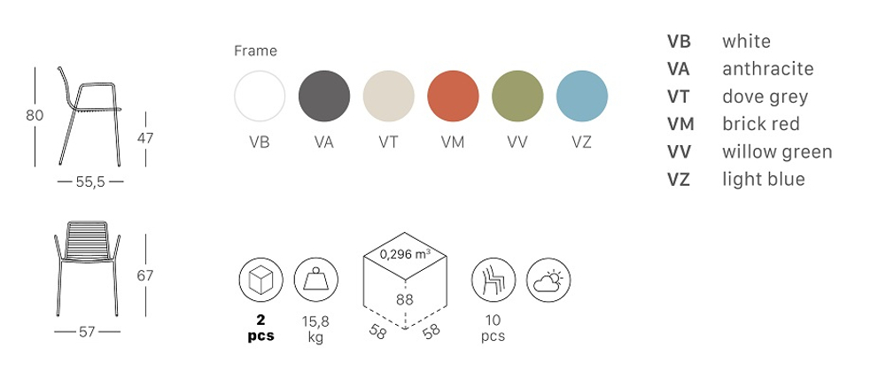 Кресло металлическое Scab Design Summer, голубой