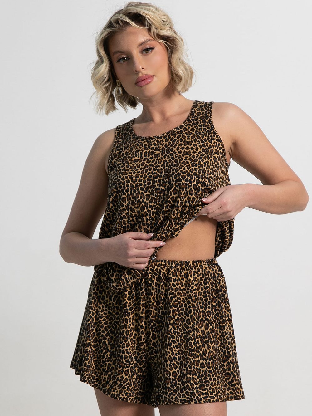 Костюм домашний с шортами Мила (лео) К15223-1М LT Collection
