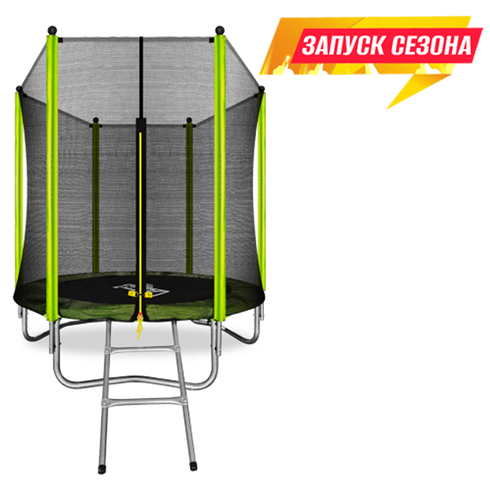 ARLAND Батут  6FT с внешней страховочной сеткой и лестницей (Light green) фото №2