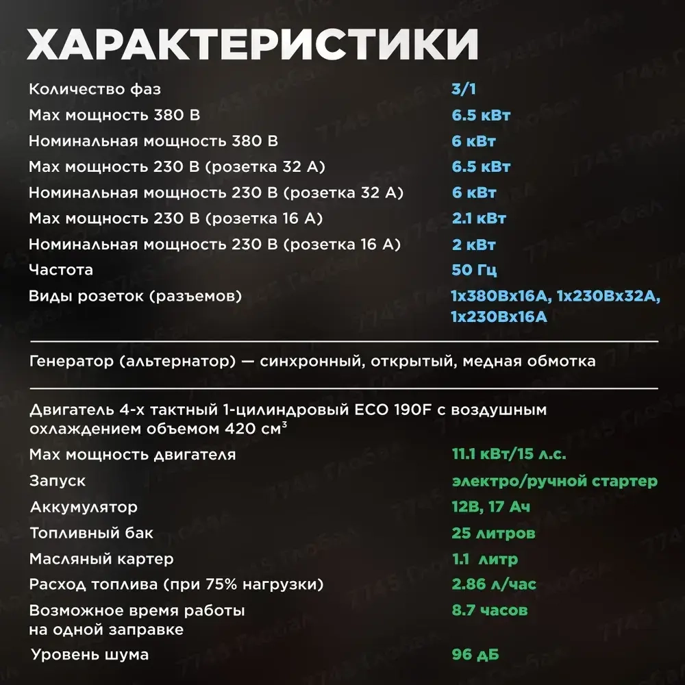 Генератор бензиновый ECO PE-9001E3FP
