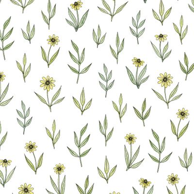 Нежные желтые цветочки на белом фоне