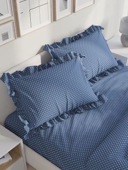 Декоративная наволочка с рюшами, оборками "Небо" 50х70 см, 1 шт, без молнии