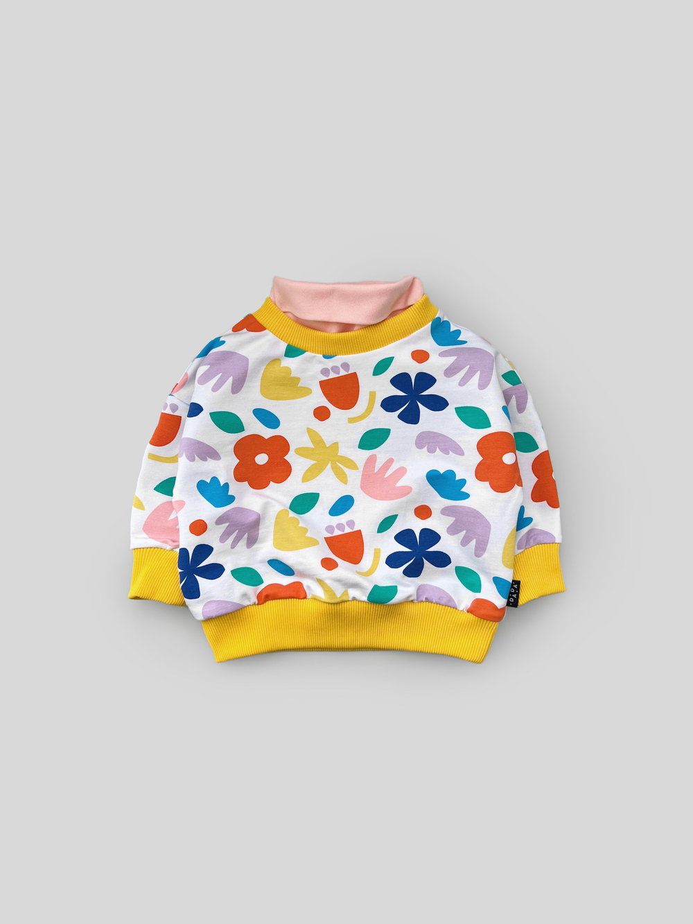 Свитшот  (matisse + желтый) с розовым воротом