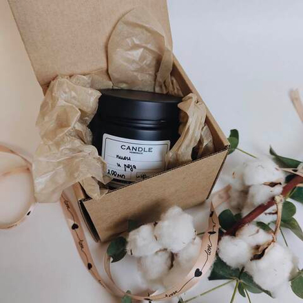 Ароматическая свеча 200мл из кокосового воска "Пион и Роза"