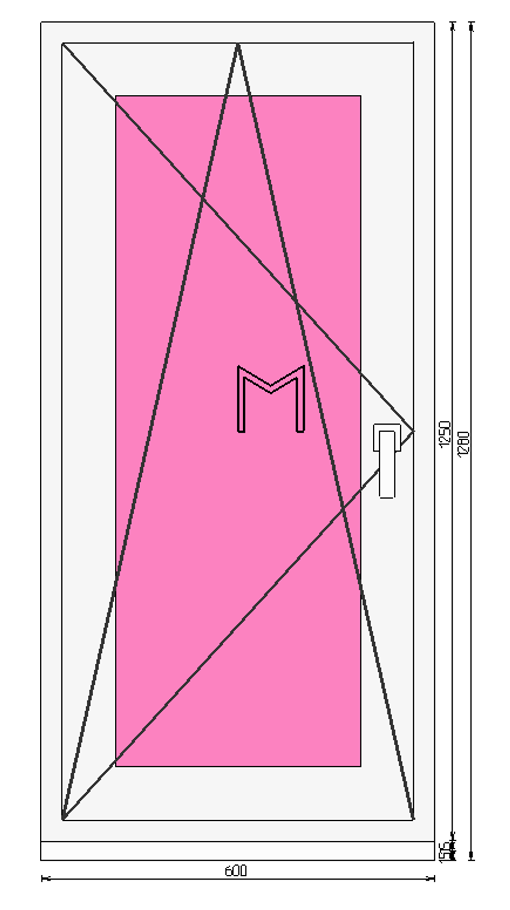 Пластиковое окно 1250 х 600 ТермА Эко + Москитная сетка