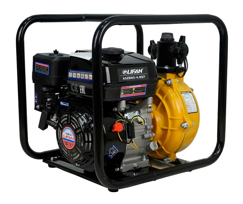 Мотопомпа бензиновая Lifan 40ZB60-4,8QT высоконапорная [40 мм | 18 м³/ч | 300 л/мин]
