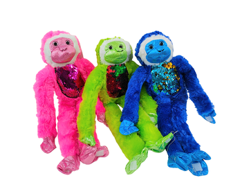 Мягкая игрушка Обезьянка  с пайетками, 37 см , в ассортименте