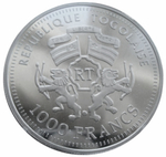 1000 франков Чемпионат мира по футболу ЮАР 2010 г. Того 2007 г. Proof