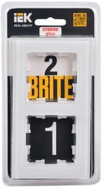 BRITE Рамка 2 -местная РУ-2-2-БрБ стекло белый IEK