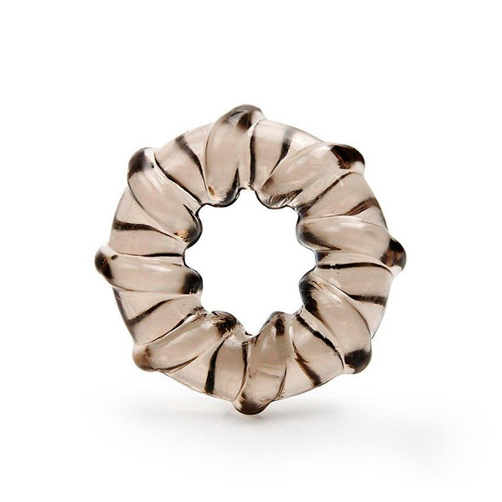 Дымчатое рельефное эрекционное кольцо 3,5см Bior Toys Sex Expert SEM-55283