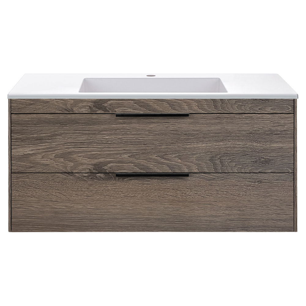 Тумба под раковину Vincea Chiara 2D 1000 подвесная, 2 выкатных ящика soft-close, R.Oak