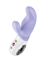 Сиреневый вибратор с клиторальным стимулятором Miss Bi - 17 см. (Цвет: сиреневый)
